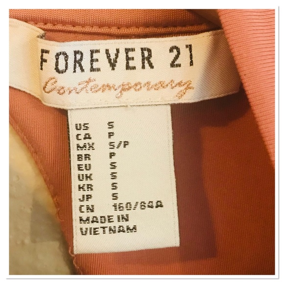 Forever 21 Sleeveless Bodysuit Top Salmon Color Cut Out Back High Neck Size S - Picture 7 of 8